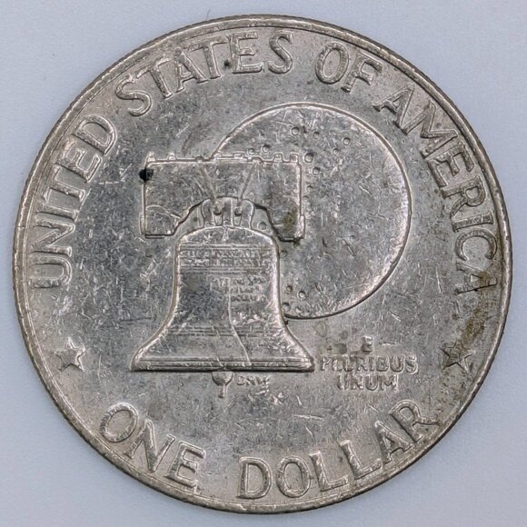 1976 Eisenhower Silver Dollar Coin (No “S” Mint Mark) – Mint State Minor Scratch - Picture 2 of 7